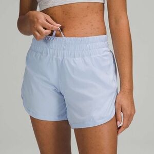 Women’s LULULEMON Track That Mis-Rise Shorts 5” Blue Linen*